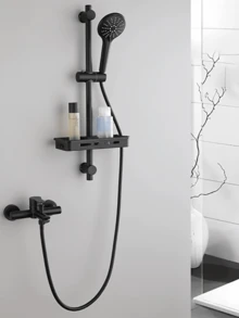 1pc Black Brushed Stainless Steel Wall-Mounted Hot & Cold Shower Faucet For Bathroom, Bathtub, And Toilet - Triple Connection Valve With Sleek Modern Design, Concealed Installation, And Durable Finish Bathroom Accessaries Bathroom Tools - Multicolor - View 10