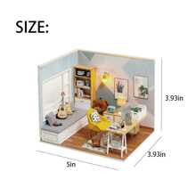 Mini DIY House Sunny Study Room Wooden Assembly Building Model, Miniature Room Decoration Accessories, Creative Holiday Gift