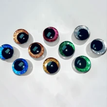 10 件混色塑料眼珠带垫圈 - DIY 玩偶制作配件，古怪瞳孔设计，适用于钩针、针织、缝纫项目，适合 14 岁以上 - 用于毛绒玩具眼睛，颜色随机 - 彩色 - 查看 4