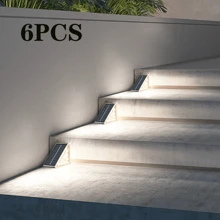 6pcs 13LED Warm Light, Solar Light, Courtyard Light, Outdoor Garden Waterproof Light, Solar Stair Light, Step Light, Fence Light, Terrace Light, Terrace Light, Suitable For Villa, Garden, Terrace And Courtyard Decoration
