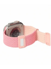 1pc Color Block Cute Magnetic Strap Braided Loop Compatible With Apple Watch Band 38mm 40mm 41mm 42mm 44mm 45mm 46mm 49mm, Girls Sport Nylon Elastic Replacement Compatible With Apple Watch Bands Series10 9 8 7 6 5 4 3 2 1 SE Ultra1/2, 18mm20mm22mm