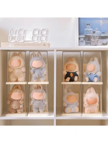 Single Collector Display Case For Labubu Plush Dolls - Transparent,Dustproof And Waterproof, Holds A Single , Perfect For Displaying Cute Characters, Ideal Gift For Fans, Toy Display Case |Plush Toy Storage Box, Back To School - Multicolor - View 4