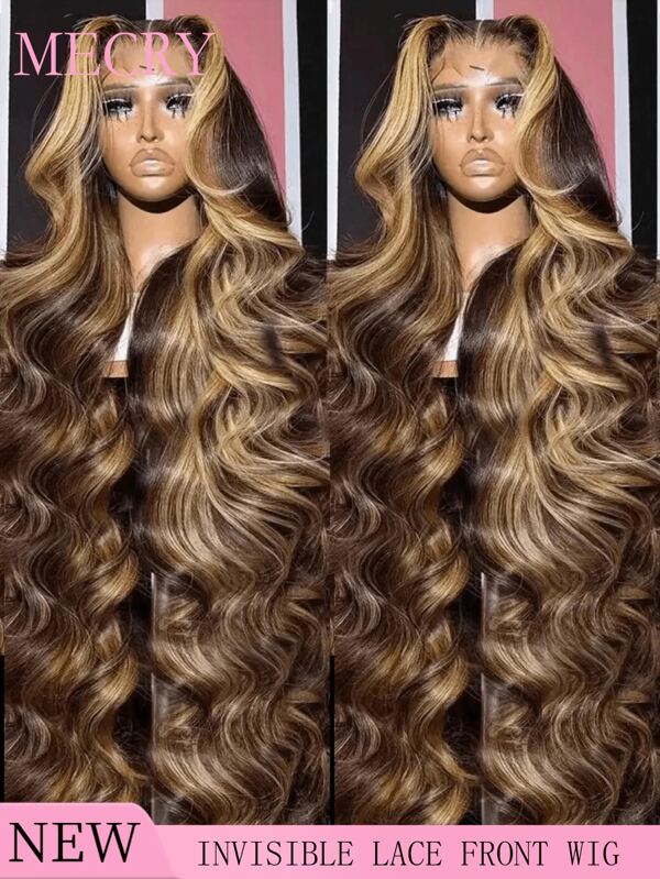 Peluca frontal de encaje con cabello humano ondulado de onda corporal de 36 pulgadas y 200% de densidad, con resaltado y frontales de piano, con cabello humano virgen brasileño de 200% de densidad y encaje transparente HD de 13x4 y 13x6 con cabello del bebé, para mujeres