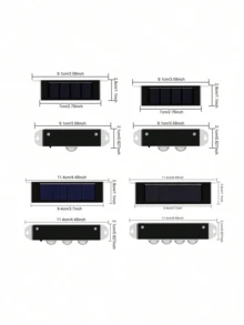 4pcs Mini Solar Powered Wall Lights, 1LED/2LED/3LED/4LED, 1000 Lumens Bright Light With Solar Sensor, Automatically Turns On At Dusk To Dawn, Energy Saving, Wireless, Suitable For House & Yard Decoration