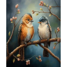 1pc/3PCS RUOPOTY Diamond Painting Two Birds Full Drills Embroidery Animal Handicraft Diy Kits Home Decoration Frameless Animals Frame Animals