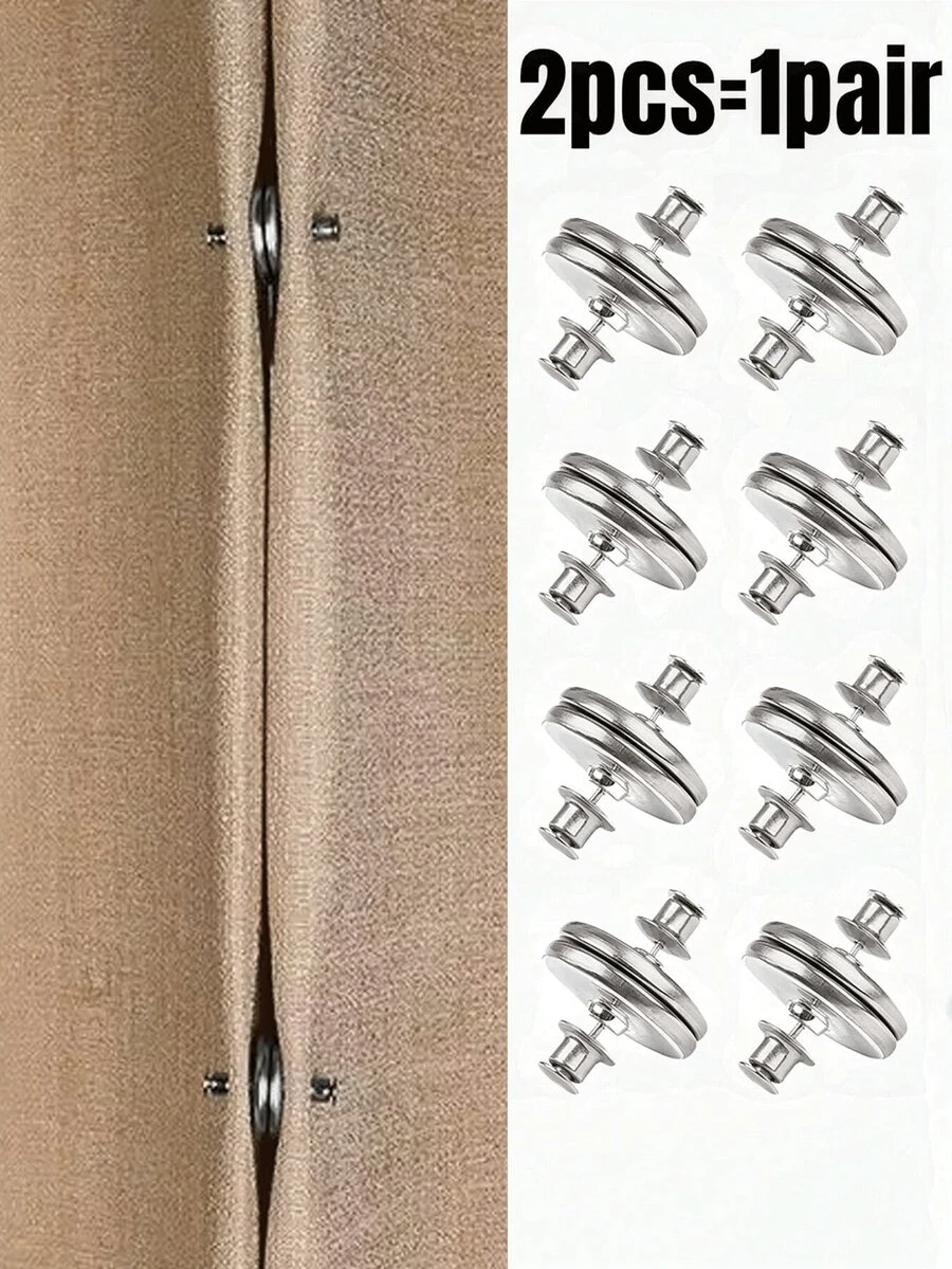 [2/8/12 pièces/set] Pinces à rideaux magnétiques - Attaches magnétiques en métal pour rideaux et rideaux légers, amovibles et occultants, boutons magnétiques ronds minimalistes pour rideaux, pinces occultantes pour rideaux, décorations de rideaux amovibles, pinces de fixation pour vêtements, pinces à rideaux magnétiques, boutons de rideaux amovibles avec une forte absorption magnétique