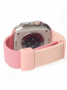 1pc Color Block Cute Magnetic Strap Braided Loop Compatible With Apple Watch Band 38mm 40mm 41mm 42mm 44mm 45mm 46mm 49mm, Girls Sport Nylon Elastic Replacement Compatible With Apple Watch Bands Series10 9 8 7 6 5 4 3 2 1 SE Ultra1/2, 18mm20mm22mm