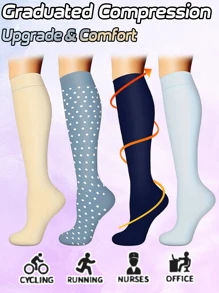 3 Pairs Compression Socks Women Best Rated Long Leg Socks Calf Socks For Men & Women Spring, Summer And Autumn Sports Outdoor Running