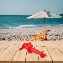 Hak na parasol plażowy, widełki podstawy parasola plażowego, wkładka do parasola plażowego, plastikowy hak na parasol z czterema widełkami, ręcznik/czapka/ubrania/aparat fotograficzny/okulary przeciwsłoneczne/torba, odpowiedni na plażę i kemping