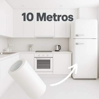 Papel De Parede Adesivo Contact Lavavel Branco Fosco com 10 Metros