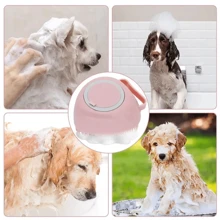 1pc Silicone Pet Bath Brush With Massage Ball - 2 In 1 Bathing And Massage GroomingTool For Dogs And Cats Shampoo - Gentle Silicone Material Pet Care Accessories And Cleans With Built-In Bath Sanitizer For Daily Cleaning Of Pets, Birthday Gifts,