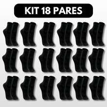 Kit 18 Pairs Of Black High-Top Socks For Men And Women, Unisex - Black - View 1