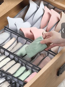 1pc Foldable Storage Bag For Clothes, Underwear, Jeans, Shirts, Closet Organizer Box With Compartment, Grid Design, Home And Bedroom Use Decorations Decor Festival Decor Room Decor Home Decor Bed Room Decor Bedroom, Organizer, Home Storage, White T Shirt Women, Black Pants Women, Ladies Winter Clothes, Dress,