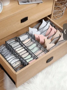 1pc Foldable Storage Bag For Clothes, Underwear, Jeans, Shirts, Closet Organizer Box With Compartment, Grid Design, Home And Bedroom Use Decorations Decor Festival Decor Room Decor Home Decor Bed Room Decor Bedroom, Organizer, Home Storage, White T Shirt Women, Black Pants Women, Ladies Winter Clothes, Dress,