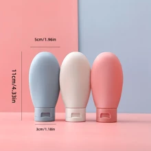 3pcs Travel Accessories Set, Refillable Cosmetic Containers For Shampoo Shower Gel Face Wash Lotion, Leak-Proof Squeeze Tube Bottles, Portable Travel Kit