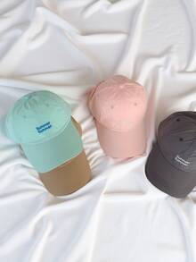 1pc Soft Top Candy Color Fashionable Letter Printed Baseball Cap, Breathable Sun Protection Hat For Women, Suitable For Spring/Summer Outdoor Activities, Travel - Letter Quick Dry Baseball Cap - View 2