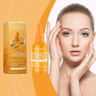 30ml Vitamin C Turmeric Brightening Oil, Vitamin C Moisturizing Facial Skin, Hydrating And Brightening Complexion Essential Oil