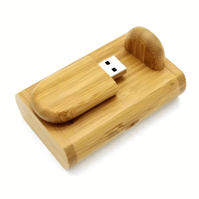 BIYETIMI Unitate flash USB de 128 GB, cutie de bambus, tip 64 GB, tip ovală, tip pendrive, 32 GB, 64 GB, pentru cadou