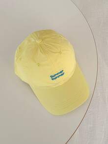 1pc Soft Top Candy Color Fashionable Letter Printed Baseball Cap, Breathable Sun Protection Hat For Women, Suitable For Spring/Summer Outdoor Activities, Travel - Letter Quick Dry Baseball Cap - View 4