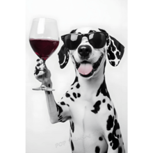 1PC Funny Dog Drinking Beer Wine Wall Art Terrier Samoyed Alcohol Humor Poster Dog Lover Decor For Kitchen Home Optional Frame - Multicolor - View 54