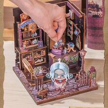 Modèle de salle en miniature 3D en bois à assembler soi-même, kit de matériel artisanal, cadeau idéal pour les fêtes - Multicolore - Voir 4