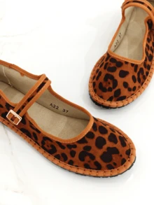RevReaL Classic Mary Jane Slip-Ons | Lightweight And Comfortable, Available In Multiple Colors - LEOPARD - View 3