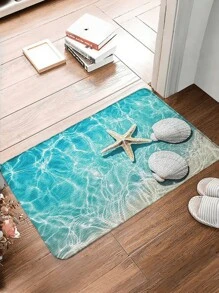 1pc Flannel Floor Mat, Letter Patterned Carpet, New Year Gift, Vibrant Colors, Versatile Fashionable Home Decor Carpet, Washable Kitchen/Winter Floor Rug