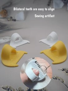 1 Set Simple Sewing Tools - Durable Plastic Edge Stitching Hemming Tool, Suitable For Beginners And Seniors, 4mm And 3mm Spacing, Perfect For DIY Hand Sewing Projects, Sewing Accessories | Ergonomic Design | Smooth Surface