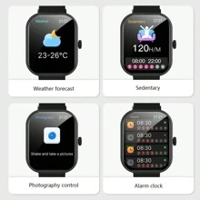 Hot New 1pc Silicone Strap Unisex Smart Watch, Supports Make/Receive Calls, Pedometer, Calorie Counter, Multi-Sport Modes, Alarm, Call & Message Reminder, 2.01" Full-Screen Touch, Compatible With IOS & Android, Suitable As Festival Gift For Family And Friends