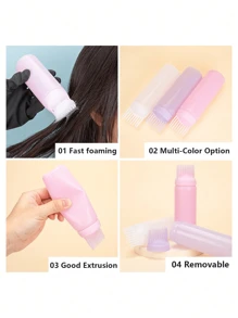 1pc/3pcs 170ml Precision Squeeze Applicator Bottle - Effortless Hair Oil & Dye Application - Root Comb Design For Perfect Coloring - Durable Styling Tool For Salon-Quality Results