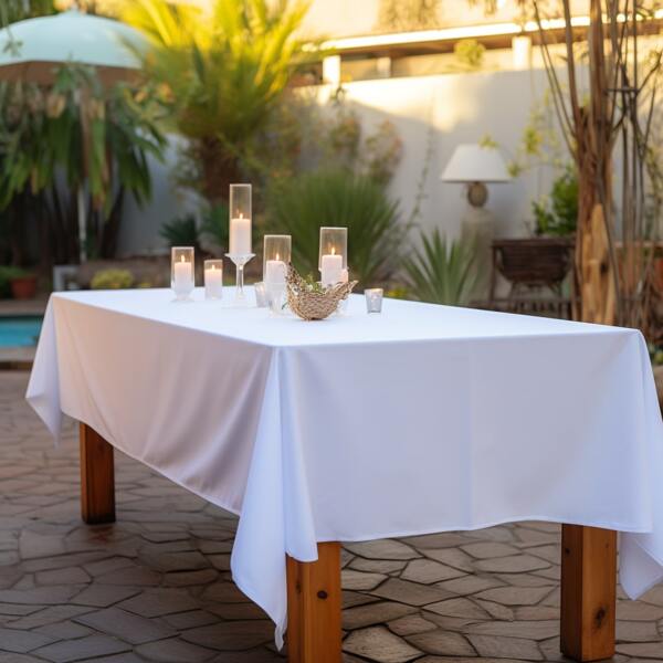 1 Stück hochwertige weiße Plüsch Tischdecke, rechteckig, fleckabweisend, knitterfrei, maschinenwaschbar, geeignet für Zuhause, Restaurant, Hochzeit, Party, Hotel Tischdekoration, Sommer Geburtstaggeschenke, Schule Rückkehr Schulsachen, Raumdekoration