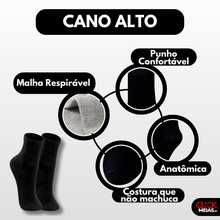 Kit 18 Pairs Of Black High-Top Socks For Men And Women, Unisex - Black - View 5