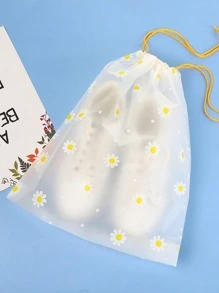 5pcs/10pcs Clear Plastic Storage Bag Large Shoes Storage Organizer Portable Travel Shoe Packaging Bag Waterproof Shoe Bag Drawstring Shoe Bag Organizer For Men And Women With Drawstring Waterproof Travel Storage Bags For Packing Dust Bags Modern Floral Pattern Travel Shoe Bag Travel Essentials Travel Organizer For Beach Summer Vacation Back To School