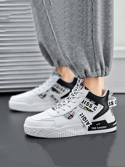 L.S.W.P 男士时尚滑板鞋，舒适防滑休闲系带运动鞋，适合户外活动，时尚中性设计