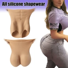1 件高腰女式加厚硅胶提臀内裤 - 性感提臀内衣，适合特殊活动、夜间外出和日常时尚，提臀塑身衣紧身短裤 - 駝色 - 查看 3