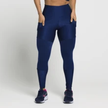 Kit 4 Calças Penelope Legging de academia Com Bolsos Laterais e Cintura Alta Moda Fitness Feminina Corrida Treino - Multicolorido - Visão 4
