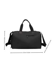Sac fourre-tout imperméable pour hommes, avec un compartiment à chaussures indépendant, grand sac à bandoulière noir de grande capacité, sac à bandoulière, bagage de couleur unie simple, multifonctionnel, pour les étudiants, les adolescents, les étudiants de première année, la dortoir universitaire, pratique, retour à l'école, vacances, voyage