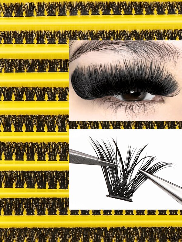 200pcs 80D Cluster False Eyelashes, Russian Manga Cartoon Cat Eye C Curl Segmented False Lashes, 10-16mm Multi-Size Design Cluster Lashes, Natural Soft Fluffy Spring Makeup False Eyelashes, Easy To Complete Cute Eye Makeup, Specially Suitable For Daily Photo Shoots, Gatherings With Friends, Parties, Christmas, Halloween, Thanksgiving False Eyelash Gift