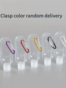 Bottiglia da viaggio antifuga con portachiavi - contenitore portatile ricaricabile, disponibile in più colori (blu, bianco, trasparente) per liquidi per il lavaggio delle mani e articoli da toilette (blu, bianco, trasparente), bottiglia da viaggio per articoli da toeletta, contenitore per liquidi ricaricabile a prova di perdite per articoli di toeletta, cosmetici - (colore del moschettone casuale)
