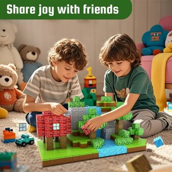 [Magnetic Building Blocks Set]154pcs Magnetic BuildingBlocks Set -3D Clear ABS Construction Tiles Educational Toy-No Battery Required Ideal Gift