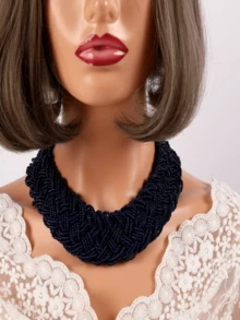 European And American Style Multi-Layer Beaded Handmade Woven Necklace, Boho Chic Casual Versatile - Rice Bead Necklace - View 5