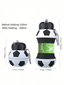550 Ml/18.6 Oz/2025 Outdoor Silicone Water Cup - Soccer Basketball Water Bottle -Collapsible Silicone Sports Cup For Gym Travel Kids, Football Design Reusable - -Leak Proof (Euro Cup Gift)-Football Water Bottle-Collapsible Silicone Sports Cup For Soccer-Kids Soccer Ball Water Bottle-Foldable Silicone Cup For Boys Girls School Sports- - Birthday Christmas Gift Ideas-Back To School - Multicolor - View 8