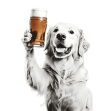 1PC Funny Dog Drinking Beer Wine Wall Art Terrier Samoyed Alcohol Humor Poster Dog Lover Decor For Kitchen Home Optional Frame - Multicolor - View 19