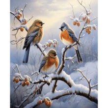 1pc/3PCS RUOPOTY Diamond Painting Two Birds Full Drills Embroidery Animal Handicraft Diy Kits Home Decoration Frameless Animals Frame Animals