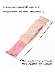 1pc Color Block Cute Magnetic Strap Braided Loop Compatible With Apple Watch Band 38mm 40mm 41mm 42mm 44mm 45mm 46mm 49mm, Girls Sport Nylon Elastic Replacement Compatible With Apple Watch Bands Series10 9 8 7 6 5 4 3 2 1 SE Ultra1/2, 18mm20mm22mm