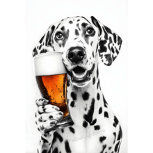 1PC Funny Dog Drinking Beer Wine Wall Art Terrier Samoyed Alcohol Humor Poster Dog Lover Decor For Kitchen Home Optional Frame - Multicolor - View 64