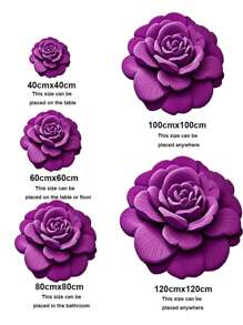 1pc Purple 3D Visual Abstract Flower Shape Mat, Made Of Siliceous Mud With Anti-Slip Bottom, Suitable For Sofa, Bedroom, Bathroom, Living Room, Bedside, Washable & Quick-Drying, Can Also Be Used As Absorbent Coaster