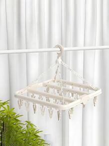 Suszarka do skarpet, wieszak na ubrania z 32 klipsami, wieszak na ubrania do wewnątrz i na zewnątrz, składana obrotowa suszarka do ubrań, odpowiednia do bielizny, skarpetek, małych części garderoby, do użytku na zewnątrz i na balkonie - oszczędzająca miejsce, bez zasilania, wisząca linka na ubrania, wieszak na ubrania, pralnia