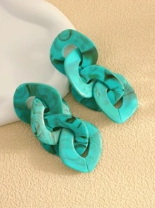 1 Paar übertriebene minimalistische Acryl geometrische geschichtete Tropfen-Ohrringe, geeignet für Frauen für den täglichen Gebrauch, Dates, Partys
