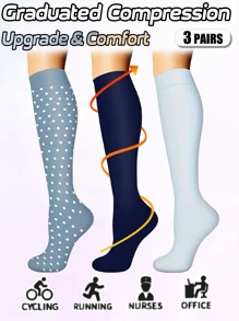 3 Pairs Compression Socks Women Best Rated Long Leg Socks Calf Socks For Men & Women Spring, Summer And Autumn Sports Outdoor Running